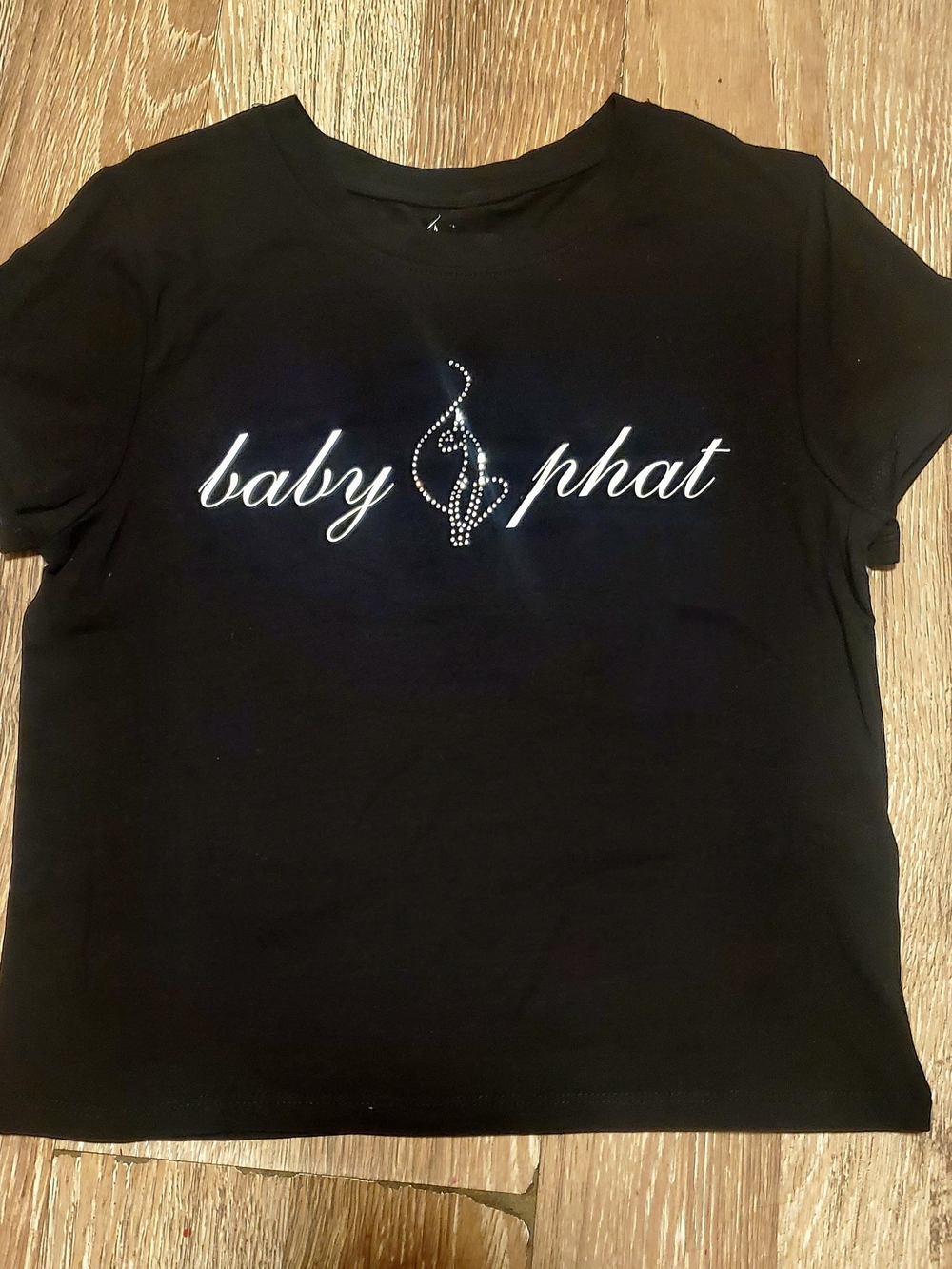 Baby Phat Black Short Sleeve Tee with Script Logo